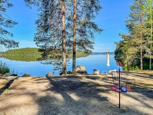 vistas a un lago con un frisbee en Holiday Home Mäntyranta by Interhome, en Savonranta