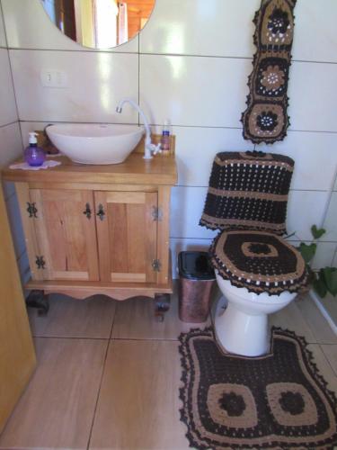 Kúpeľňa v ubytovaní Cabana Leão Baio