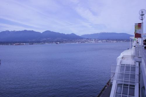a view of the ocean from a cruise ship at Your Vacation Home Downtown Vancouver in Vancouver