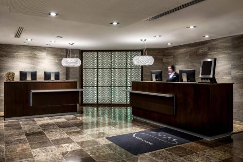 The lobby or reception area at Amsterdam Marriott Hotel