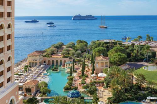 a large body of water with a cruise ship in the distance at Monte-Carlo Bay Hotel & Resort in Monte Carlo