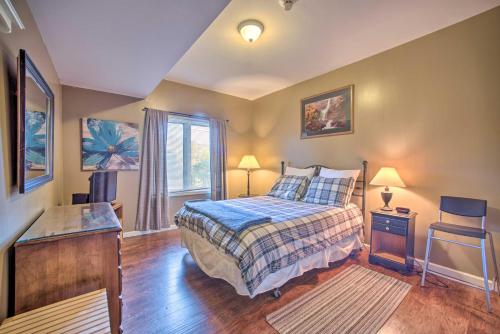 a bedroom with a bed and a window at Hunter Mountain Ski Retreat - Steps to Lift! in Hunter