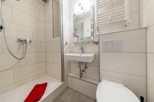 Koupelna v ubytování Hotel Bellevue