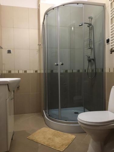 Ένα μπάνιο στο Apartament 2-pokojowy ul. Portowa 14
