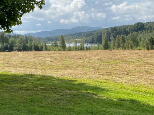 a large open field with a field of grass at Backen in Torsby