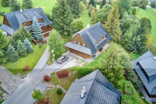 an aerial view of a large house with a yard at Chata Vŕšky Terchová in Terchová