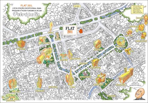 a drawing of a map of a city at FLAT 201 in Petrópolis