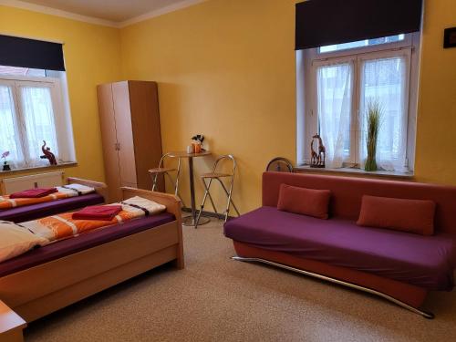 Postel nebo postele na pokoji v ubytování Gasthaus Pavillon