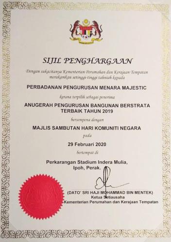Certificato, attestato, insegna o altro documento esposto da H2H - Win de Love Majestic Ipoh