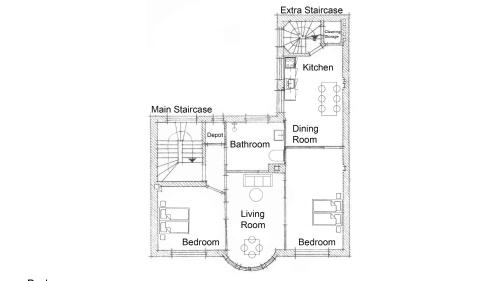 a floor plan of a house at Perfect for Friends & Families 2 Bedroom Apartment in CPH in Copenhagen