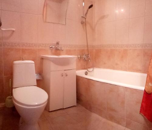 オデッサにあるFrantsuzky Bulvar 22Аのバスルーム(トイレ、洗面台、バスタブ付)