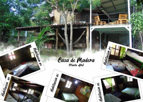 a collage of photos of a house with a room at Hostal Villas Mexico in San Juan del Sur