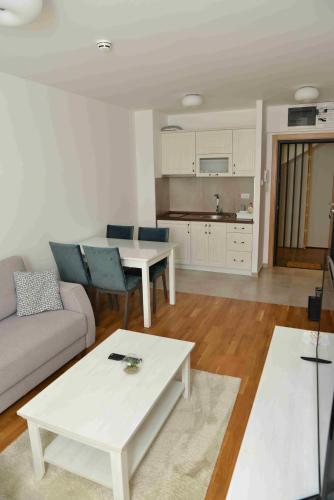 a living room with a couch and a table at Vila Irina Kopaonik in Kopaonik