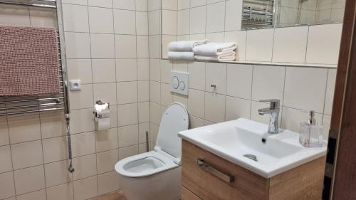 Koupelna v ubytování Pension Vinařství Klučov