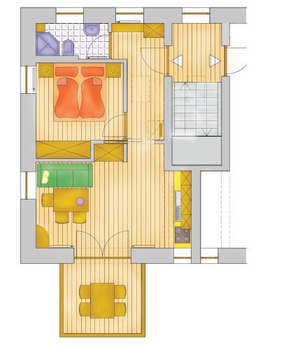 a drawing of a floor plan of a house at Ropferhof in Telfs-Buchen