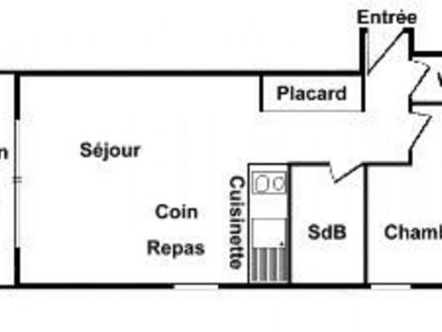 Appartement Les Saisies, 2 pièces, 6 personnes - FR-1-293-217の見取り図または間取り図