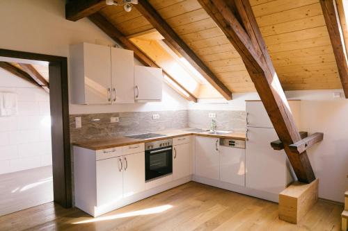Kuchyň nebo kuchyňský kout v ubytování Hotel Vogtareuther-Hof