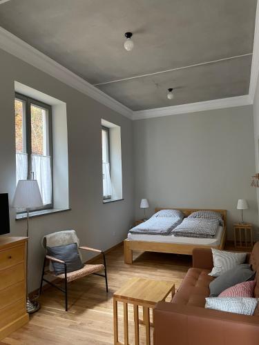 Postel nebo postele na pokoji v ubytování Gästehaus Phantasie