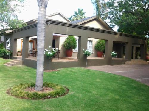 a house with a palm tree in a yard at Bayswater Lodge in Bloemfontein