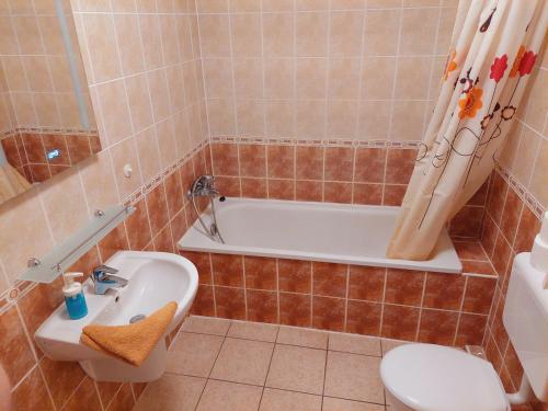 Kúpeľňa v ubytovaní Semiramis Apartman