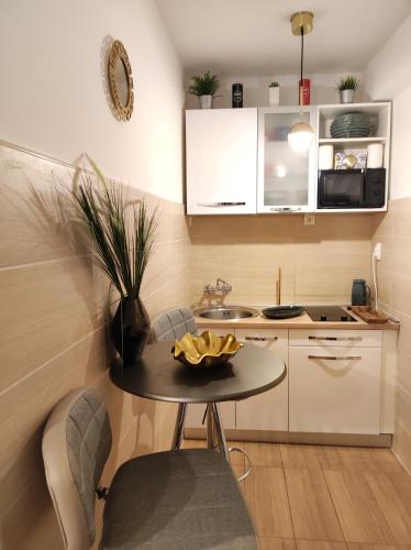 Kuchyň nebo kuchyňský kout v ubytování Apartments Nora