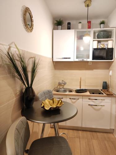 Kuchyň nebo kuchyňský kout v ubytování Apartments Nora