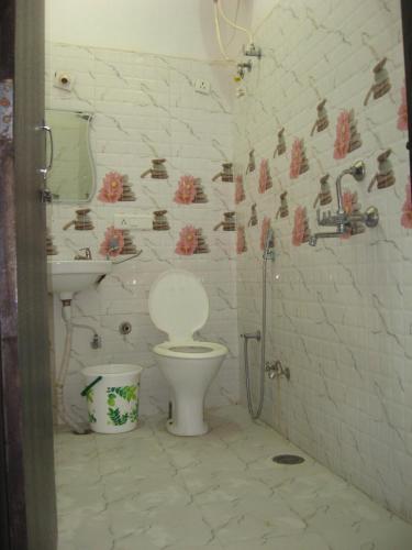 a bathroom with a toilet and a sink at Hotel Heritage High in Udaipur