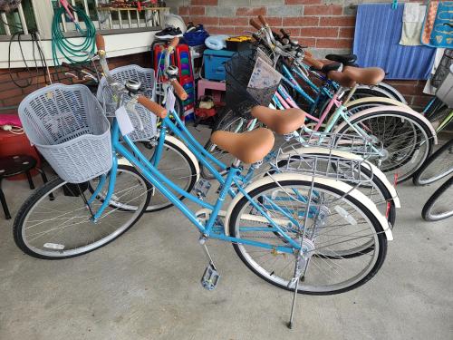 a group of bikes parked next to each other at Fire B&B in Chishang