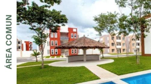 una representación de un edificio con un pérgola en un parque en VISTA REAL II, en Cancún