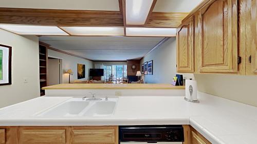 a kitchen with a sink and a counter top at Lakeview 826 Condo #108 Condo in Mammoth Lakes