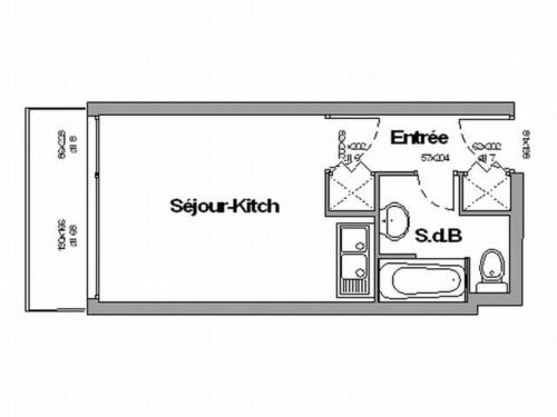 Studio Chamrousse, 1 pièce, 3 personnes - FR-1-340-68の見取り図または間取り図