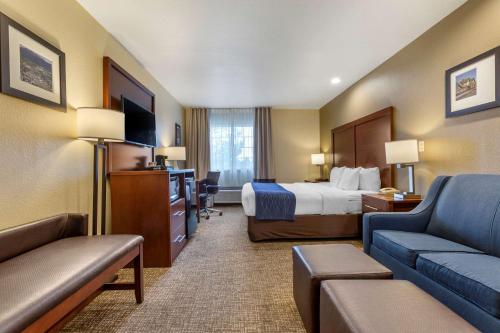 een hotelkamer met een bed en een bank bij Comfort Inn I-17 & I-40 in Flagstaff