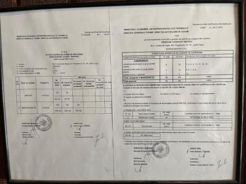 a piece of paper with some calculations on it at Pensiune Matrix in Curtea de Argeş