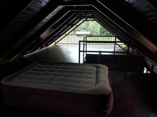 Postel nebo postele na pokoji v ubytování Cabaña para vacacionar río Sarapiqui