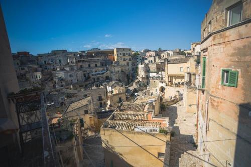 an aerial view of a city with buildings at Donna Lina in Matera