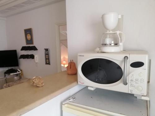 a microwave with a blender on top of it at résidence les jardins in El Aouina