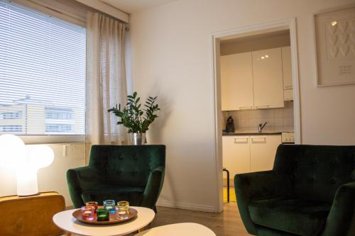 Svetainės erdvė apgyvendinimo įstaigoje Lainaanranta Apartment