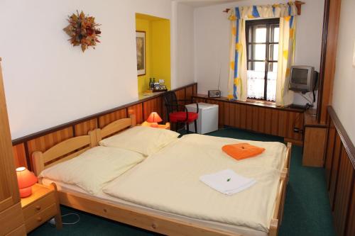 a bedroom with a bed in a room at Penzion Kasper Cyklopenzion in Jindrichuv Hradec