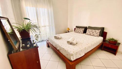Postel nebo postele na pokoji v ubytování Modern & Sunny new appartement 2 rooms in Rabat centre - Hay Riad