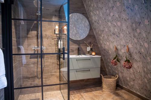 Bilik mandi di Luxury apartment in Bergen's Gastronomic district