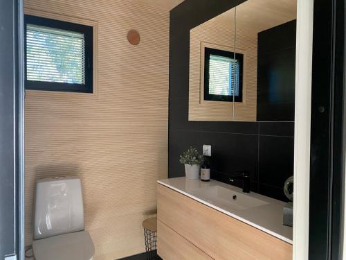 A bathroom at Idyllic Villa Unikko With Jacuzzi And Sauna
