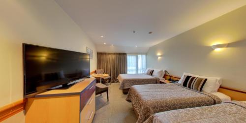 A television and/or entertainment centre at Dunedin Leisure Lodge - Distinction