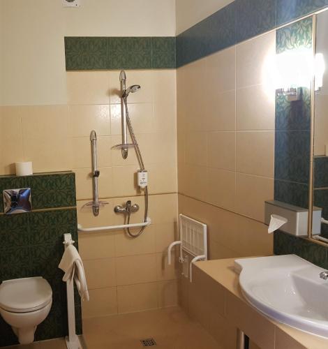 a bathroom with a toilet and a sink at Hotel Bonum Old Town in Gdańsk