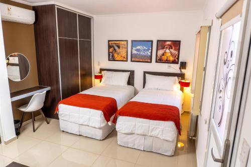 Cama ou camas em um quarto em Hotel Dalai