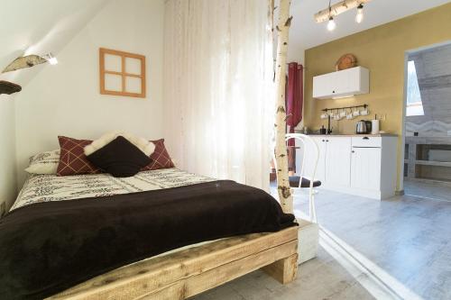 Η κουζίνα ή μικρή κουζίνα στο Apartamenty Magiczny Kącik