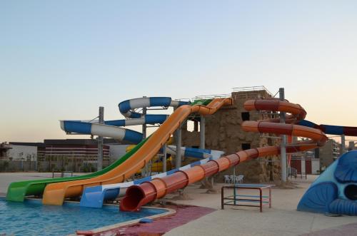 a water slide at a water park at Jewel Sport City and Aqua Park in Cairo