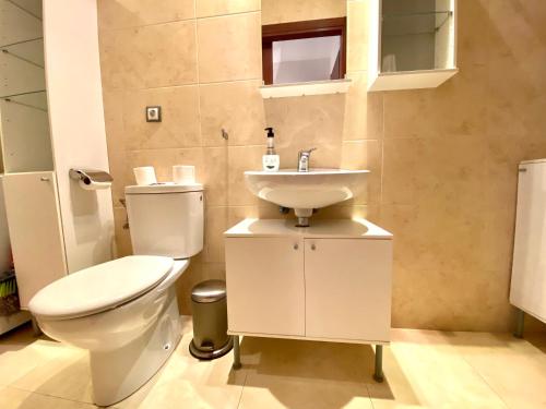 een badkamer met een toilet en een wastafel bij Orquídea 7.3 in El Tarter