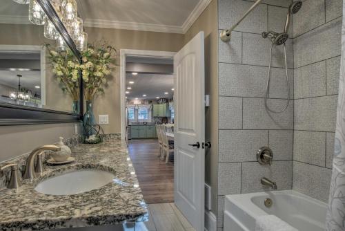 A bathroom at Peaceful Renovated Home with Deck on Half Acre!