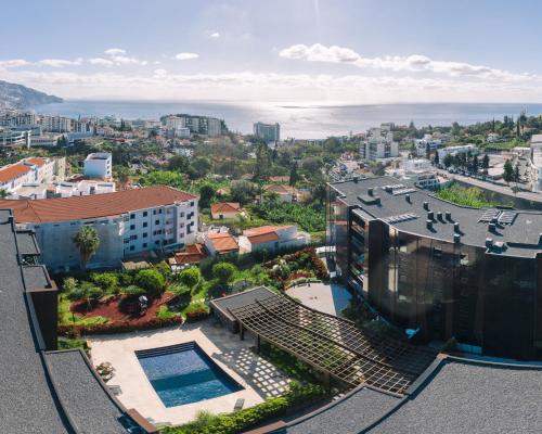 a view of a city from a building at Funchal BEAUTIFUL vista mar in Funchal