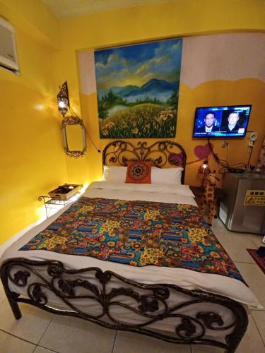 Postel nebo postele na pokoji v ubytování Hualien Seaside B&B
